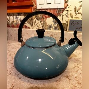 Le Creuset Blue Teapot with Black Handle